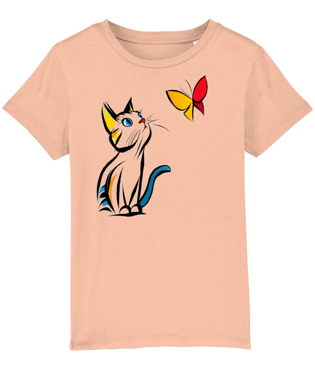 Cat and Butterfly Kids' T-shirt