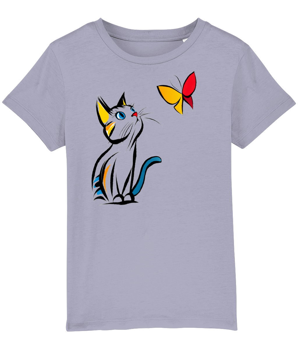 Cat and Butterfly Kids' T-shirt