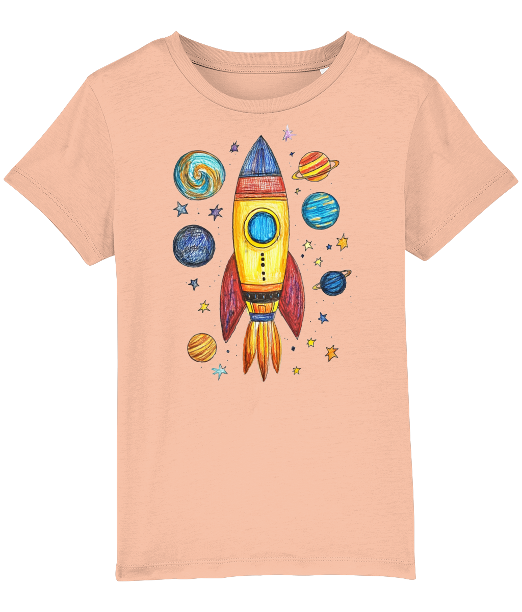 Rocketship pencil drawing Kids' T-shirt