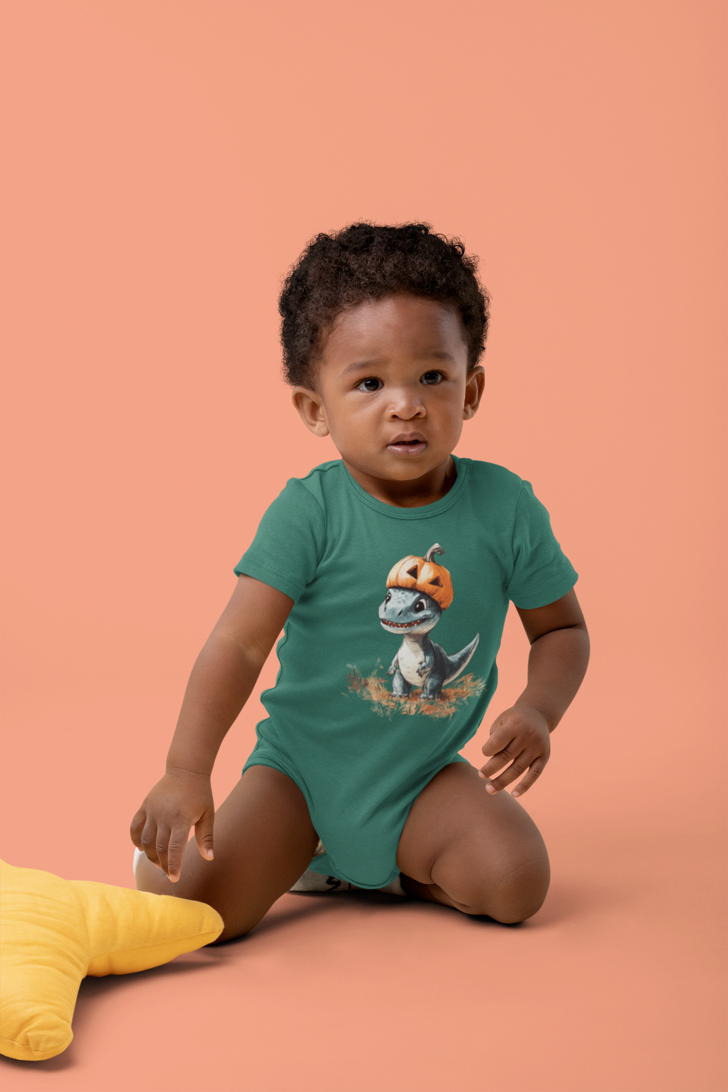Dinosaur pumpkin helmet Baby Bodysuit