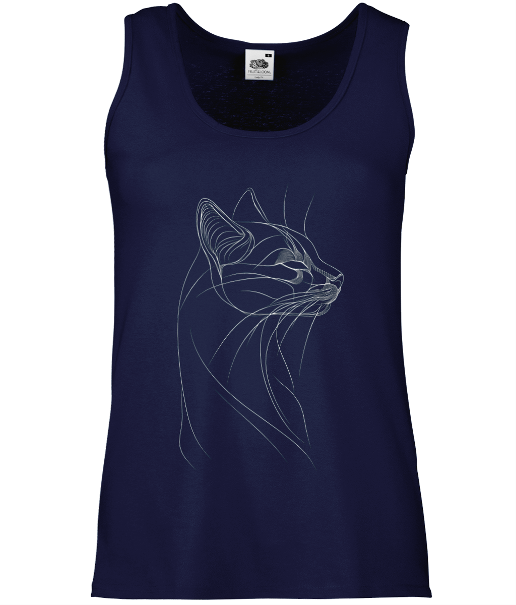 Line art cat Women's Tank Top