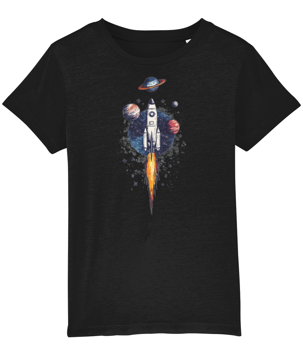 Inky rocketship kids' t-shirt