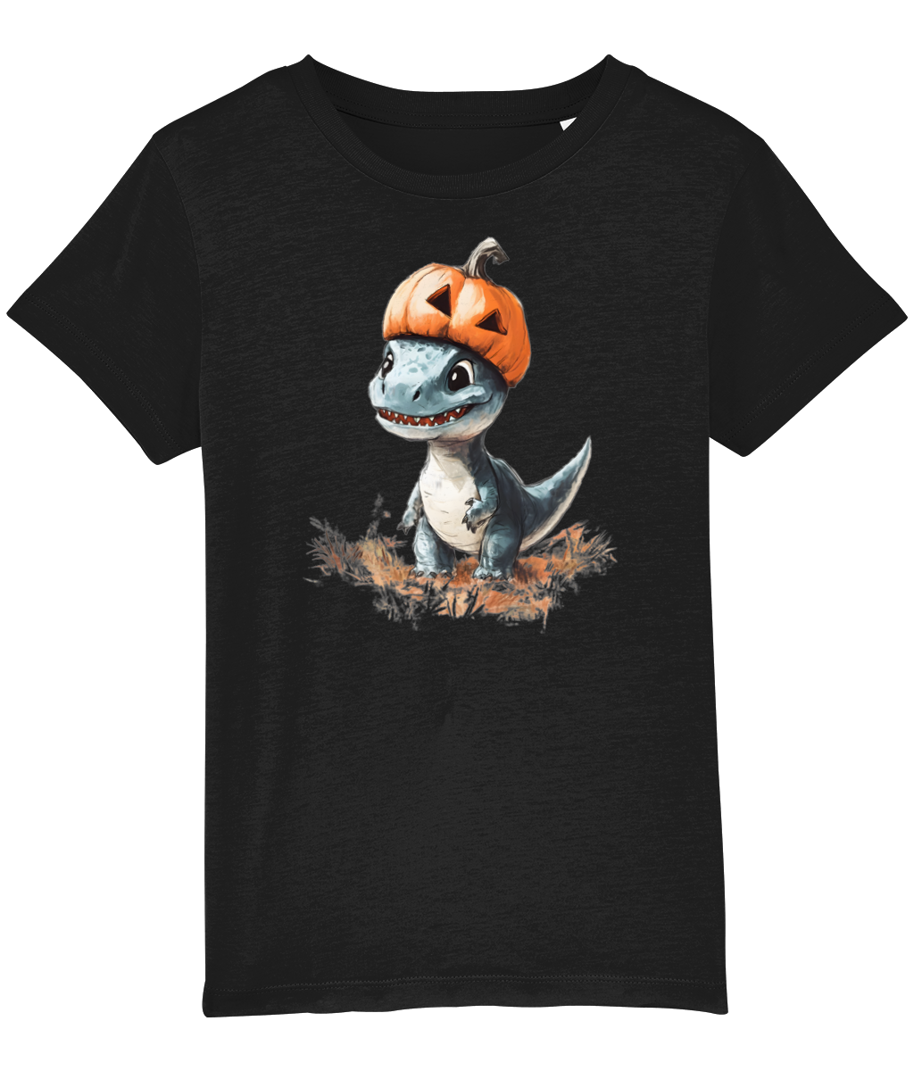 Dinosaur pumpkin helmet Kids T-shirt