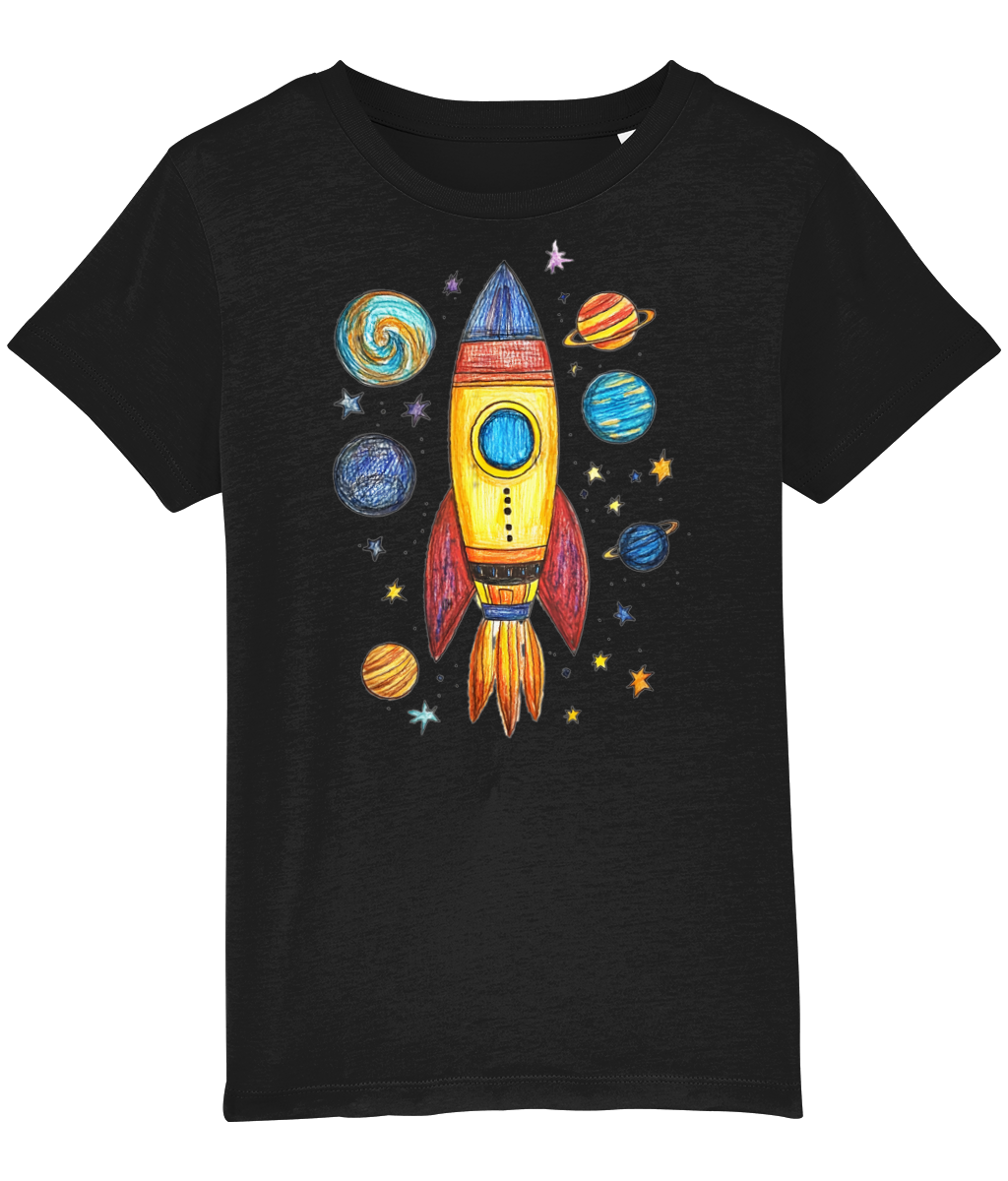 Rocketship pencil drawing Kids' T-shirt