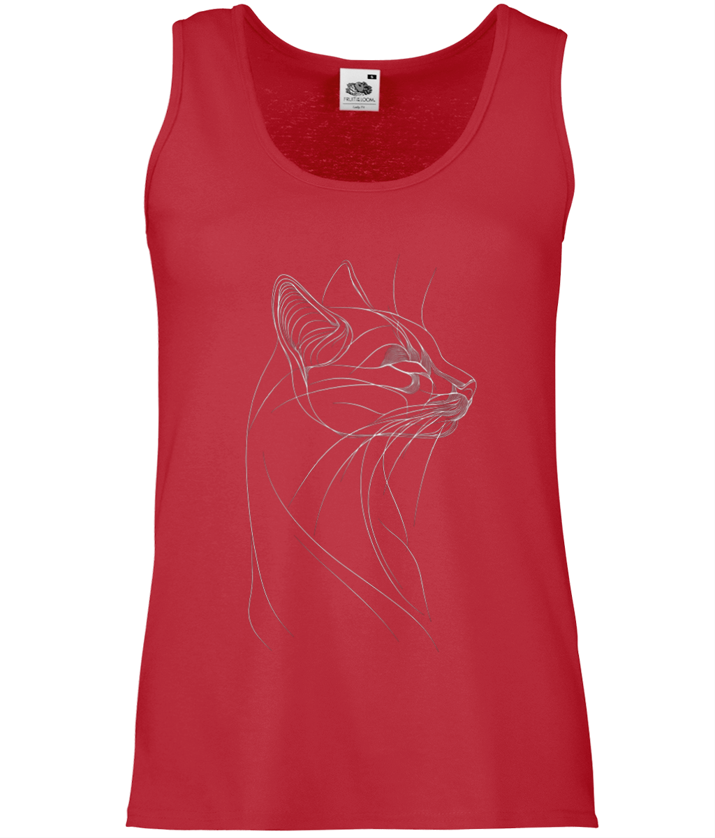 Line art cat Women's Tank Top