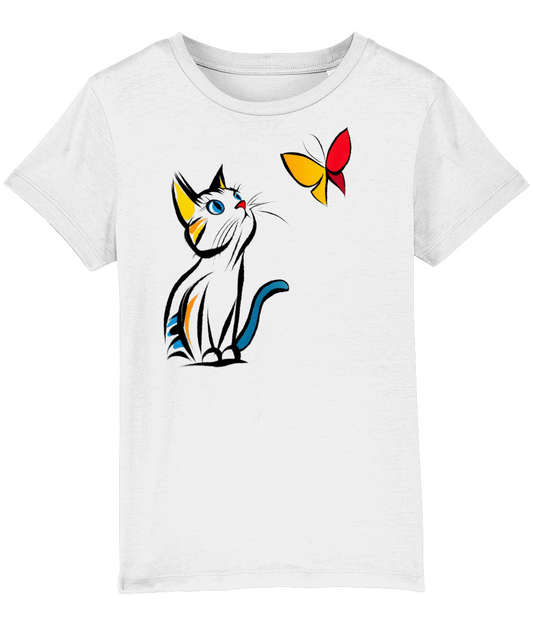 Cat and Butterfly Kids' T-shirt