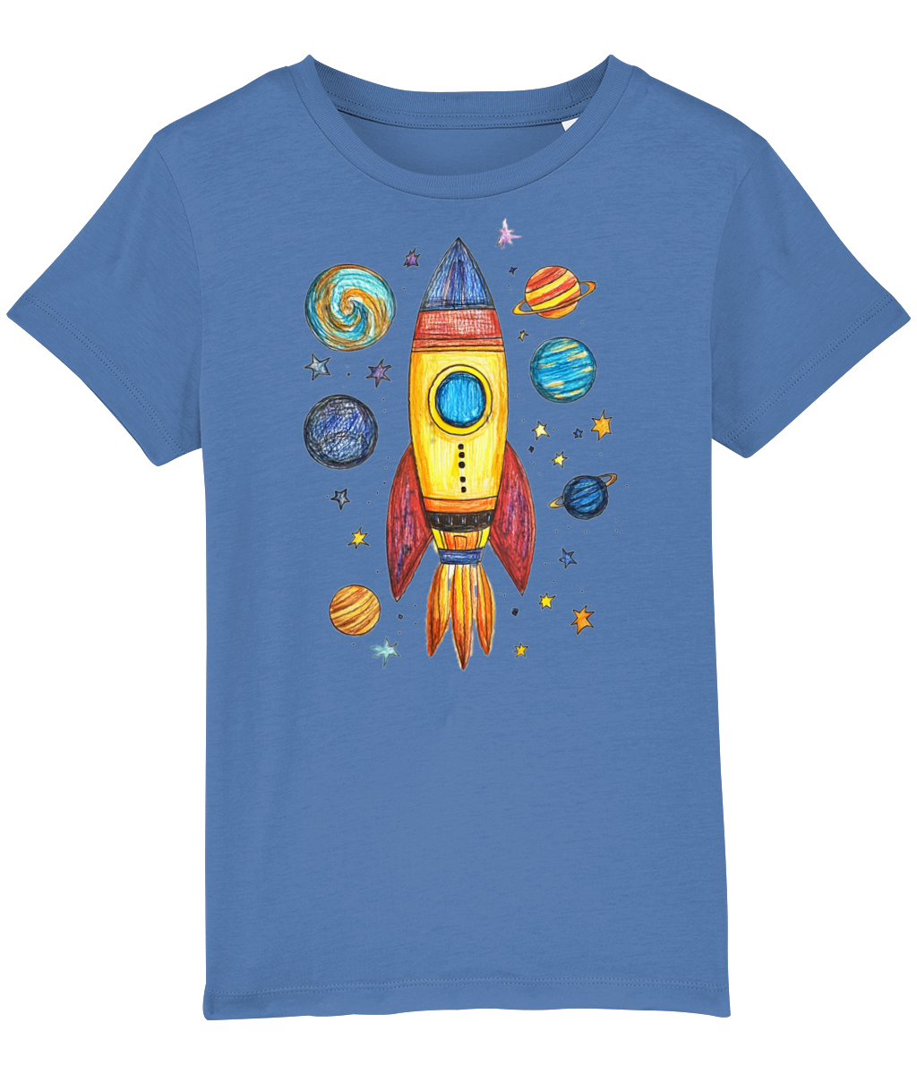 Rocketship pencil drawing Kids' T-shirt