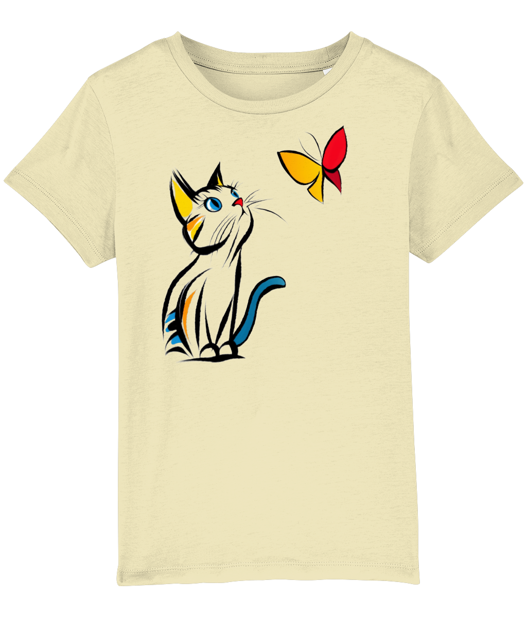 Cat and Butterfly Kids' T-shirt