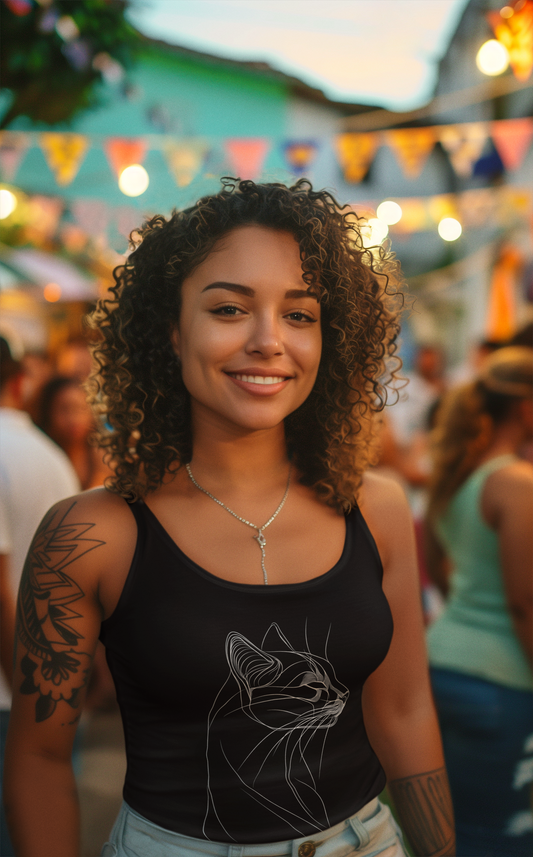 Line art cat Women's Tank Top
