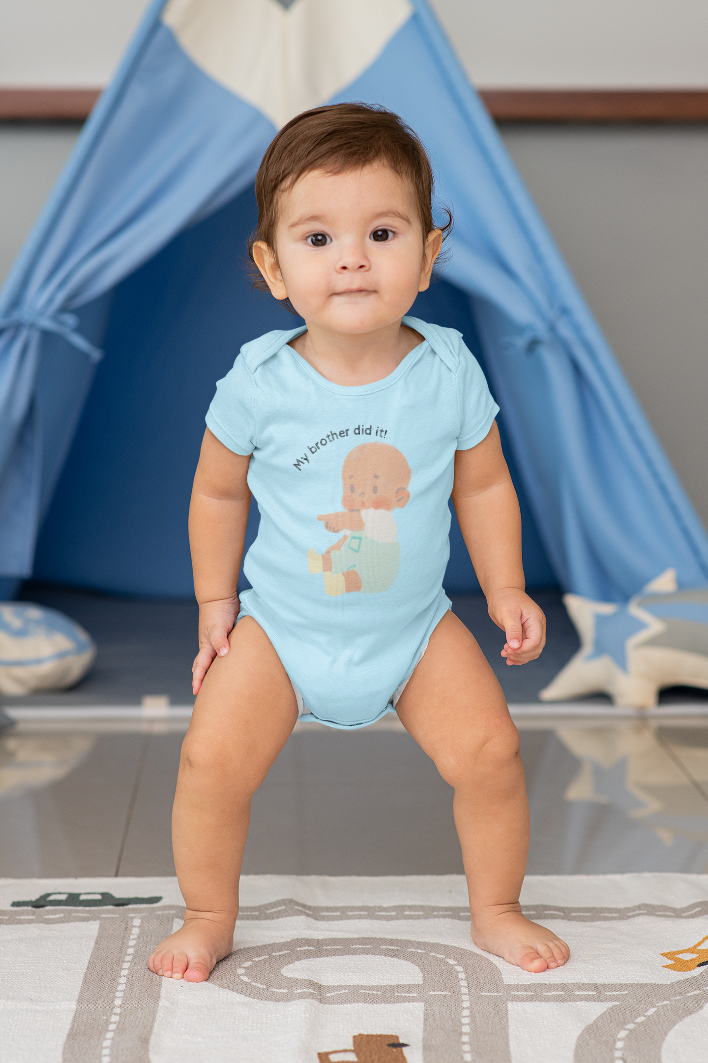 My sibling did it Baby Short Sleeve Bodysuit