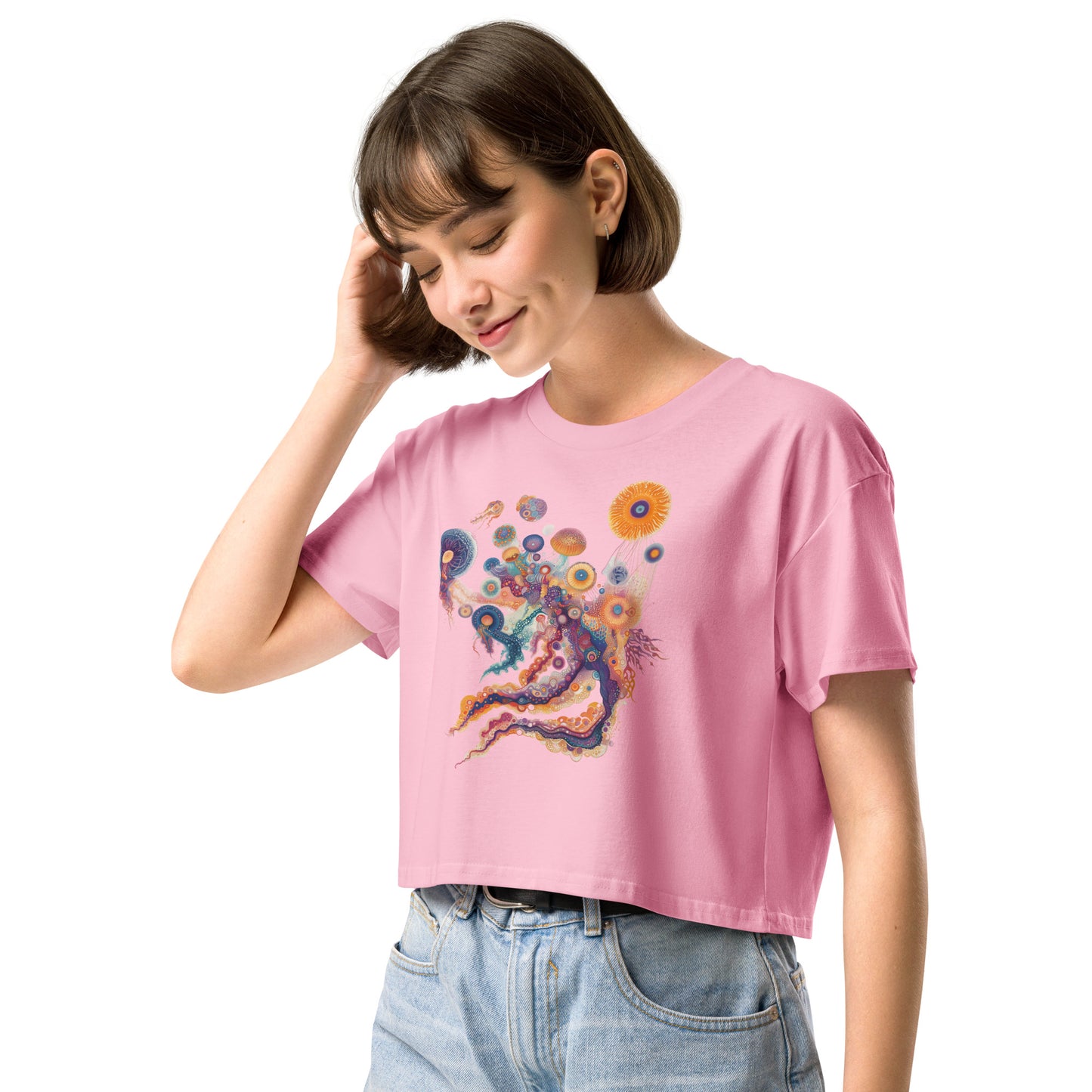 Colourful Jellyfish Women’s crop top