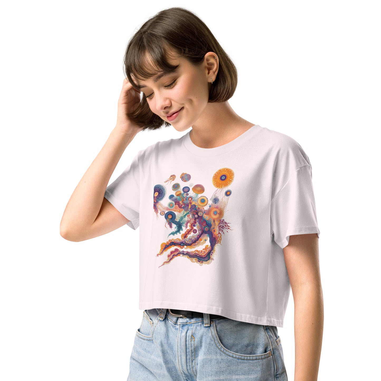 Colourful Jellyfish Women’s crop top