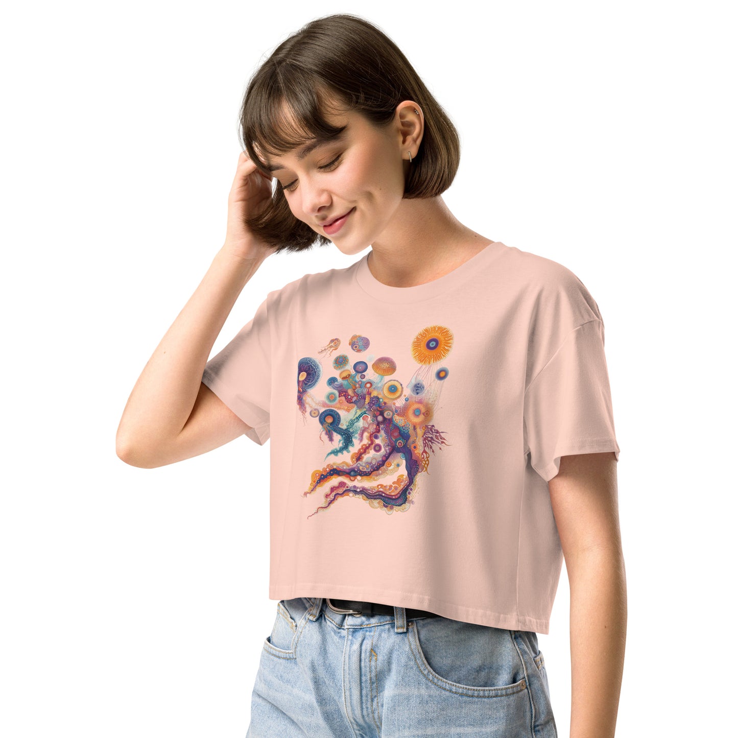 Colourful Jellyfish Women’s crop top