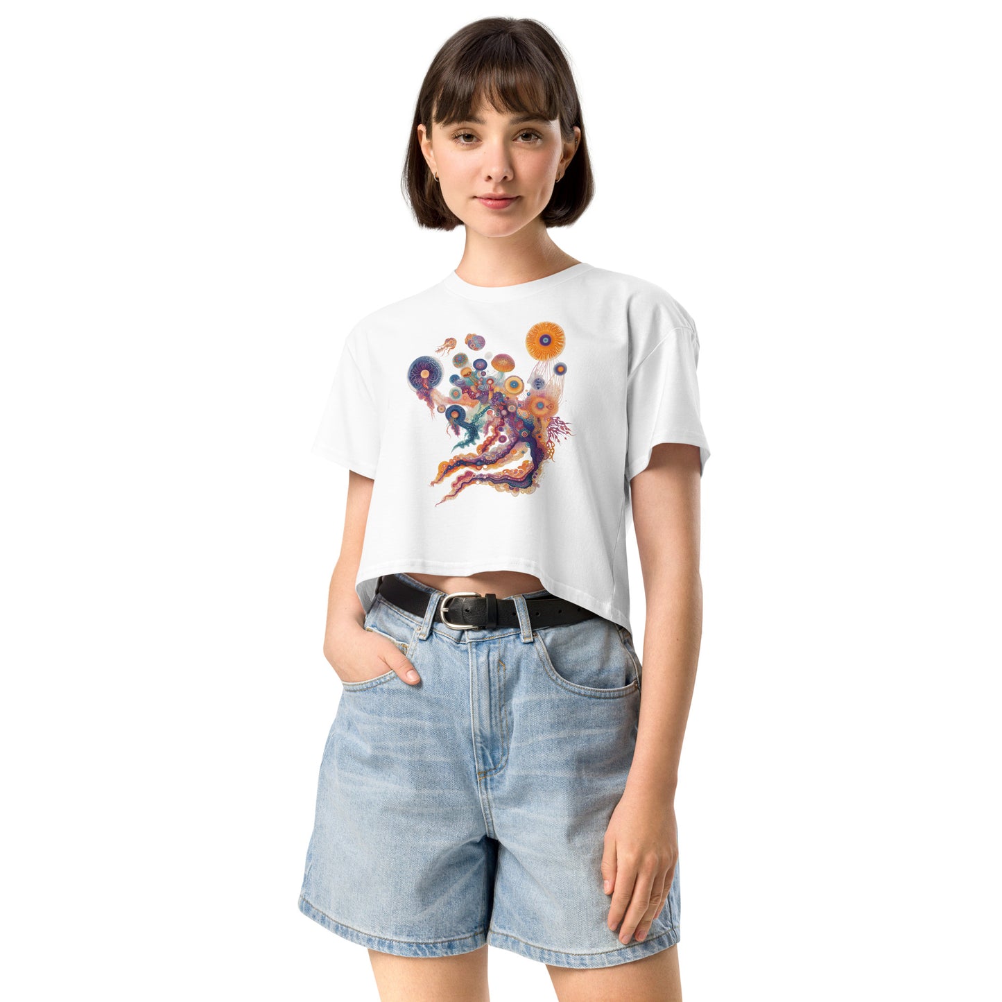 Colourful Jellyfish Women’s crop top