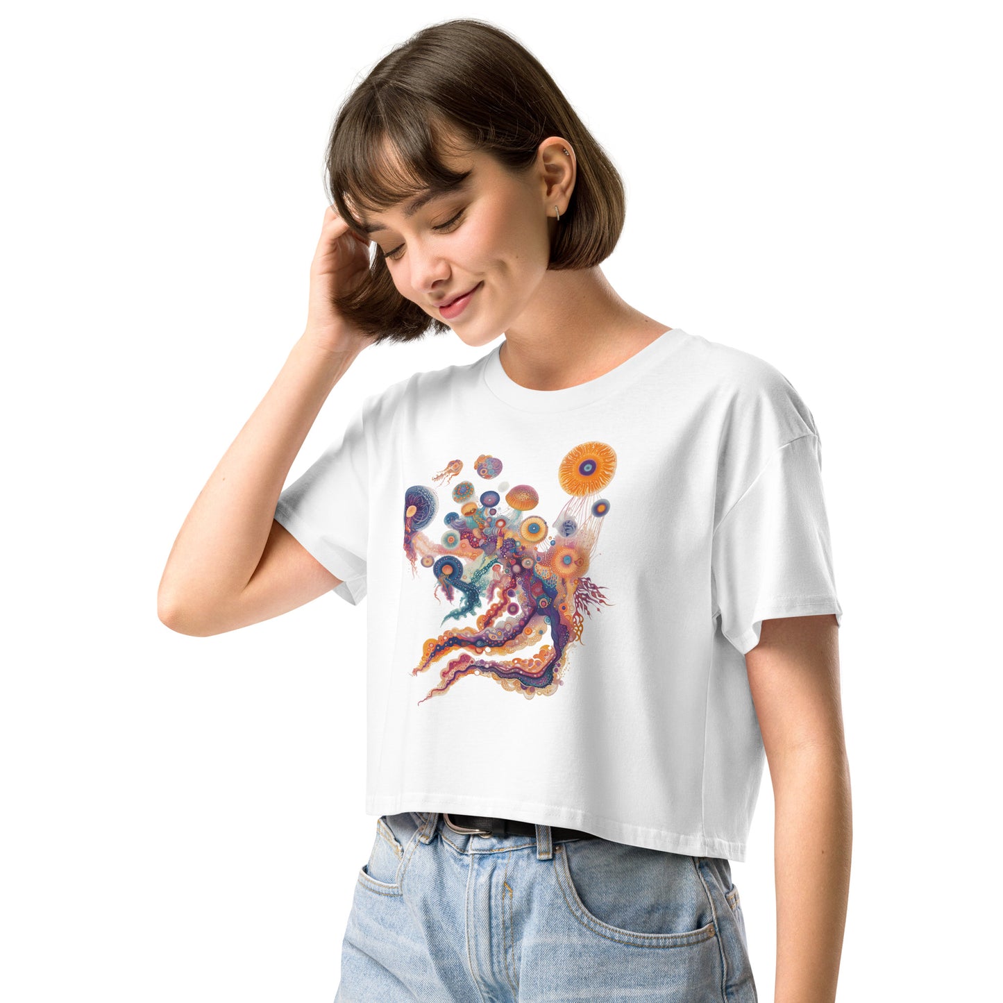 Colourful Jellyfish Women’s crop top